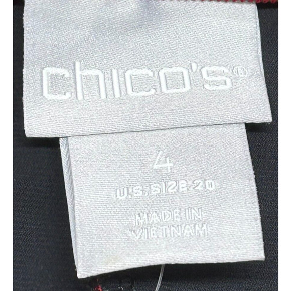 Chicos Pants 20-4 Red Black Floral Actual 40X28 Flex Waistband Slim Ankle NWT - Picture 6 of 9